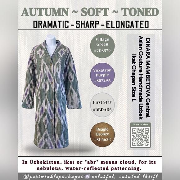 DINARA MAMBETOVA Central Asian Couture Handmade Uzbek Ikat Chapan Size L - Picture 2 of 10